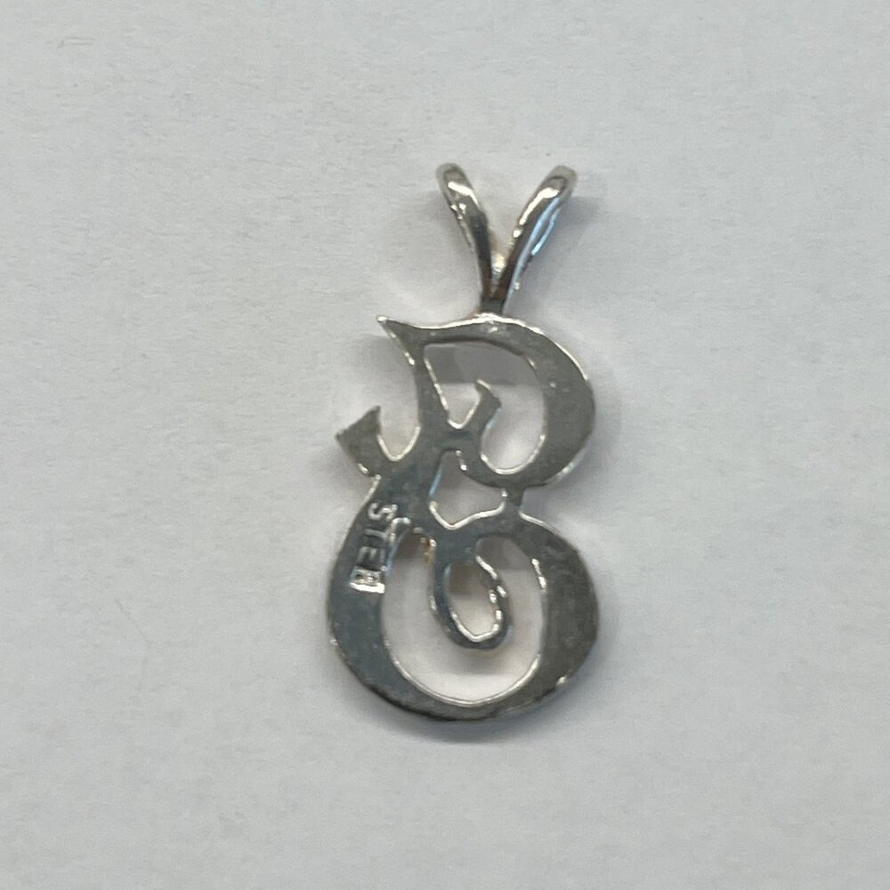 Vtg Sterling Silver Script Initial "J" Pendant - image 3